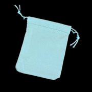 Fløjlpose - gavepose. 90 mm. Babyblå. 10 stk.